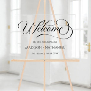 Classic Elegant Wedding Acrylic Welcome Sign