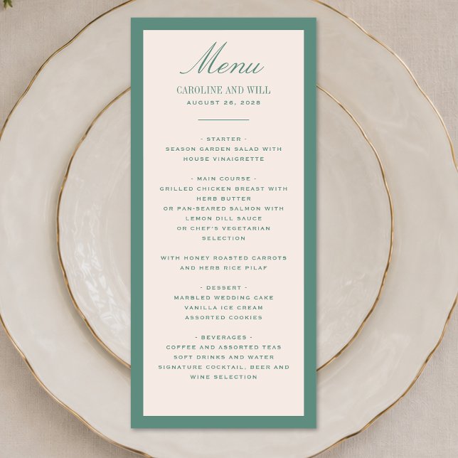 Classic Elegant Wedding Ceremony or Reception  Menu (Creator Uploaded)