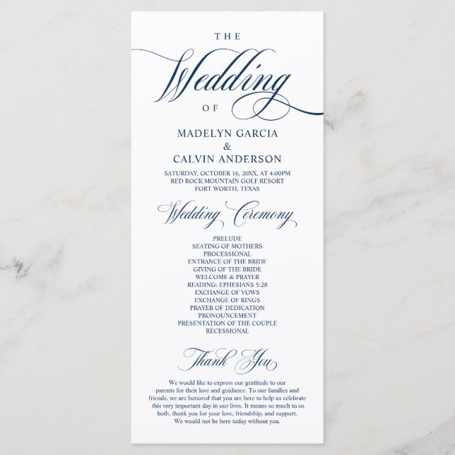 Classic Elegant Wedding Foldable Program (Front)