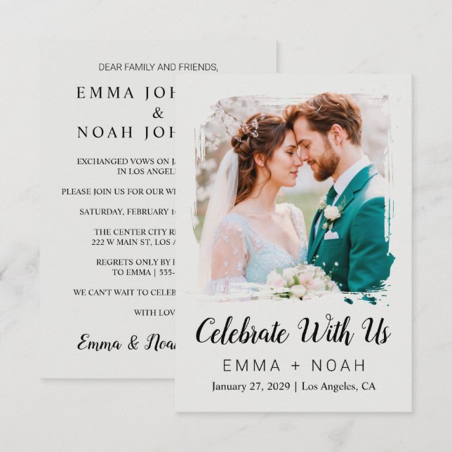 Classic Elegant Wedding Reception Party Invitation (Front/Back)