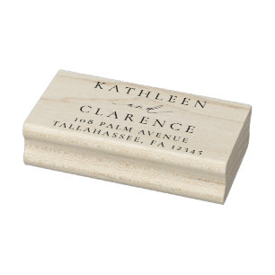 Classic Elegant Wedding Return Address Rubber Stamp