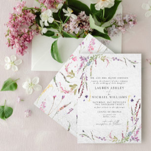 Classic Elegant Wildflower Watercolor Formal Invitation