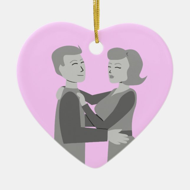 Classic Embrace Ceramic Tree Decoration (Front)