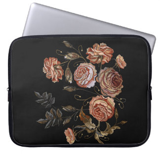Classic embroidery vintage buds of roses pattern laptop sleeve