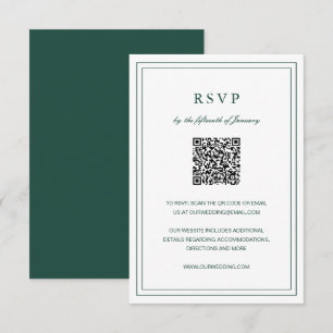 Classic Emerald Green Elegant Wedding RSVP Card