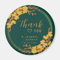 Classic Emerald Green & Gold Wedding Thank You