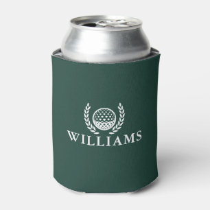 Classic Emerald Green Personalized Name Monogram Can Cooler