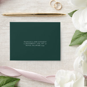 Classic Emerald Green Simple RSVP Wedding Envelope
