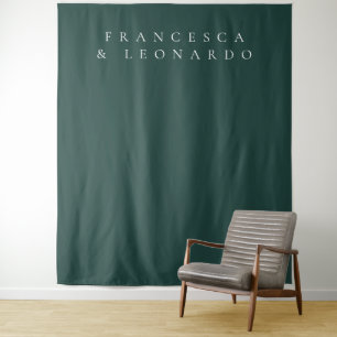 Classic Emerald Green Simple Wedding Backdrop Tapestry
