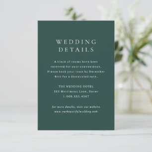 Classic Emerald Green Simple Wedding Enclosure Card