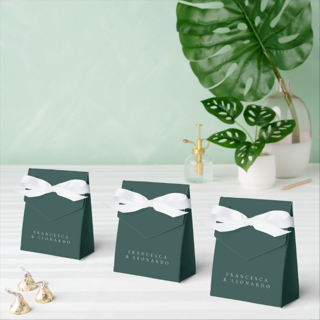 Classic Emerald Green Simple Wedding Favour Box (Multiple)