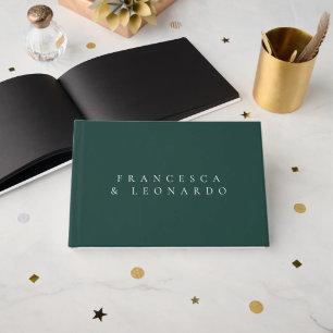 Classic Emerald Green Simple Wedding Guest Book