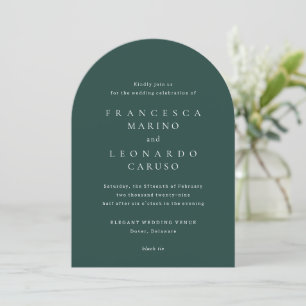 Classic Emerald Green Simple Wedding Invitation