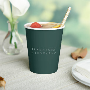 Classic Emerald Green Simple Wedding Paper Cups