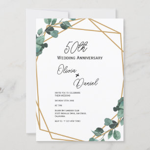 Classic Emerald Greenery Wedding Anniversary Invitation