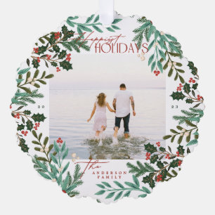 Classic Enchanting Elegance Christmas photo Tree Decoration Card