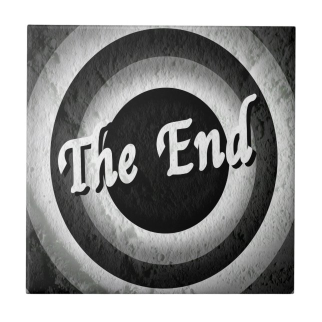Classic End Credits - B&W Ceramic Tile (Front)
