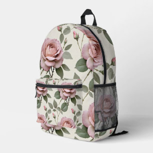 Classic English Roses In Soft Shades Of Pink Printed Backpack