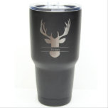Classic Engraved Deer Antlers Insulated Tumbler<br><div class="desc">Deer Hunter Tumbler - 30 oz - Stainless Steel with Clear Lid - Choice of Colours and Name- Personalised Custom Engraved –Groomsman,  Bridesmaid,  Birthday,  Holiday Gift - * Laser Engraved Not a Vinyl Decal *</div>