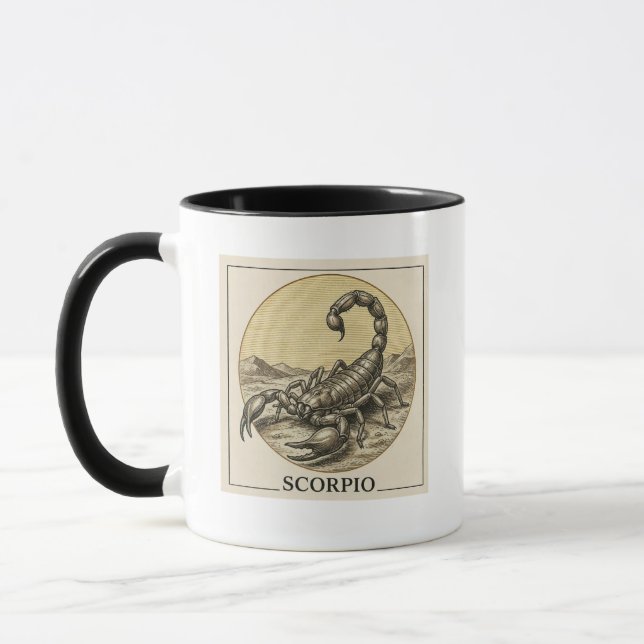 Classic Engraved Zodiac Mug - Scorpio (Left)
