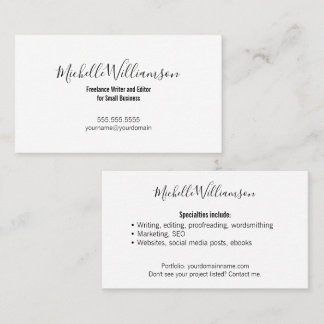 Classic Entrepreneur Contemporary Black White Business Card