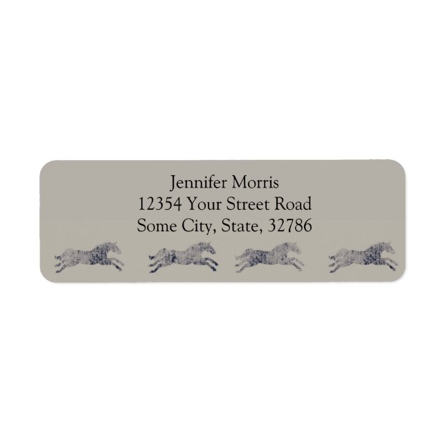 Classic Equestrian Horse Pattern Return Address Label (Front)