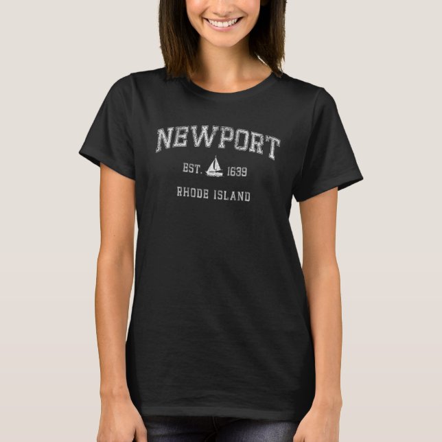 Classic Est 1639 Newport Rhode Island T-Shirt (Front)
