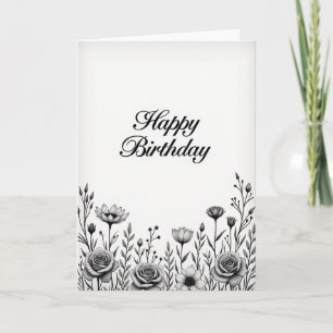 Classic Etching Birthday Card
