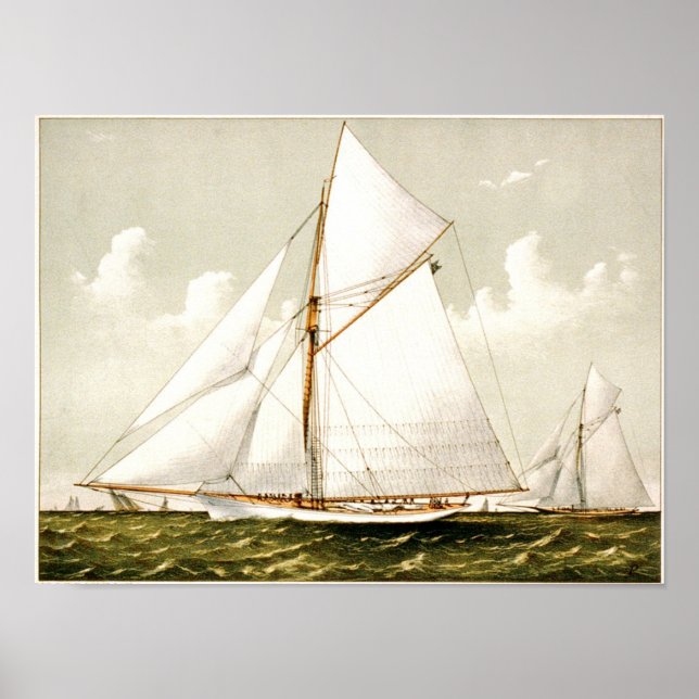 Classic Etching - Sailboats Poster (Front)