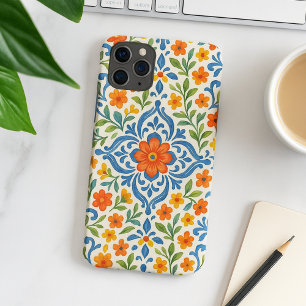 Classic Ethnic Mediterranean Floral Art Pattern iPhone 16 Pro Max Case
