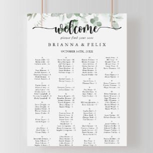 Classic Eucalyptus Alphabetical Seating Chart