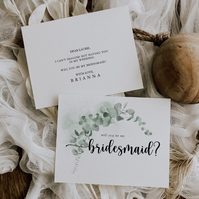 Classic Eucalyptus Bridesmaid Proposal Note Card (Creator Uploaded)