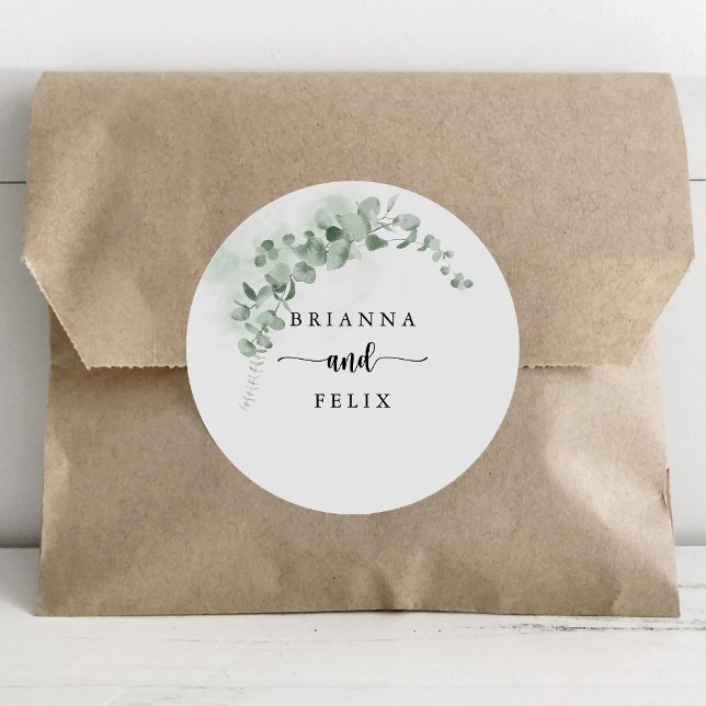 Classic Eucalyptus Foliage Wedding Envelope Seals (Creator Uploaded)