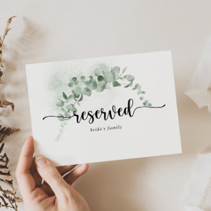 Classic Eucalyptus Foliage Wedding Reserved Sign