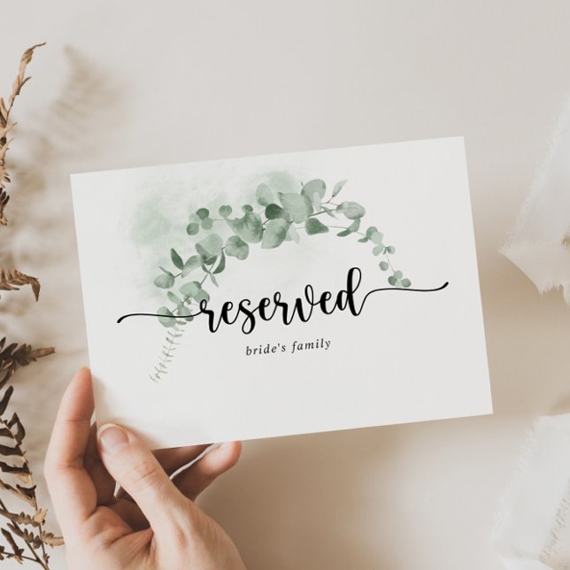 Classic Eucalyptus Foliage Wedding Reserved Sign (Creator Uploaded)