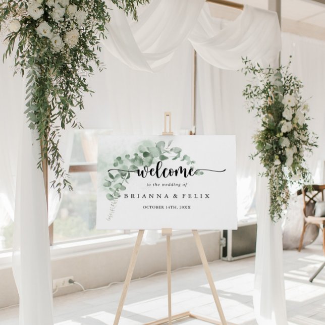 Classic Eucalyptus Foliage Wedding Welcome Sign (Creator Uploaded)