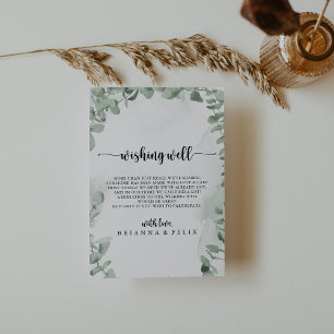 Classic Eucalyptus Foliage Wedding Wishing Well  Enclosure Card