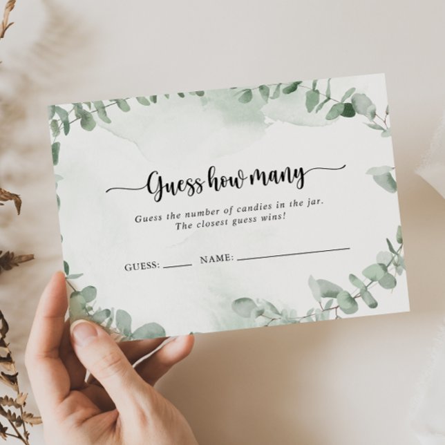 Classic Eucalyptus Guess How Many Game Card (Creator Uploaded)