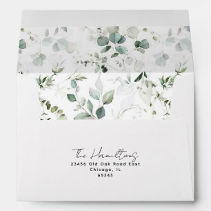 Classic Eucalyptus Pattern   Return Address  Envelope