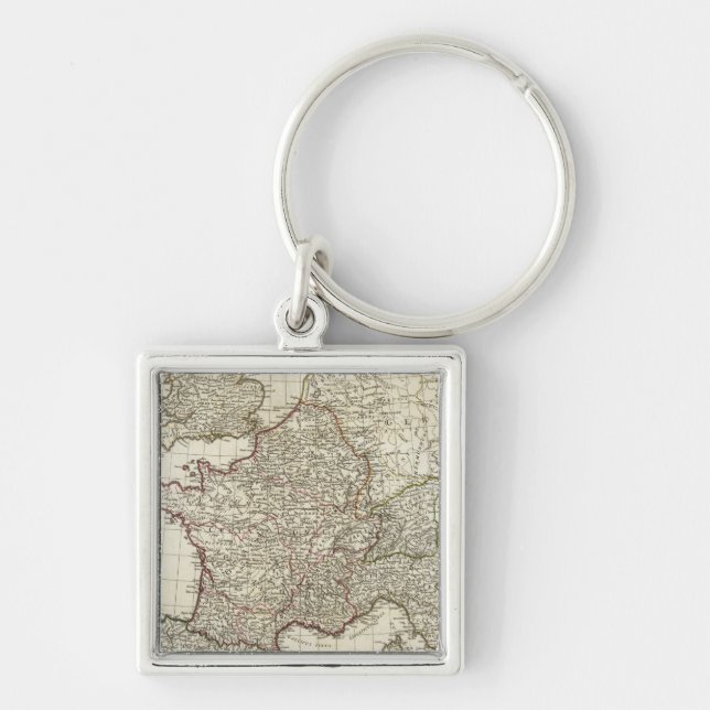 Classic European Map Key Ring (Front)