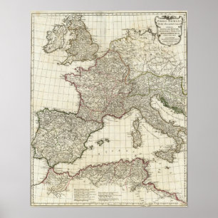 Classic European Map Poster