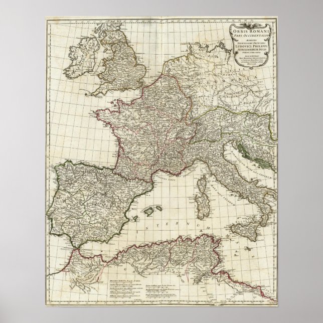 Classic European Map Poster (Front)