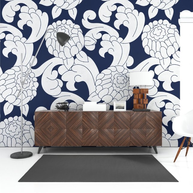 Classic European White Floral Motifs  Wallpaper (Creator Uploaded)