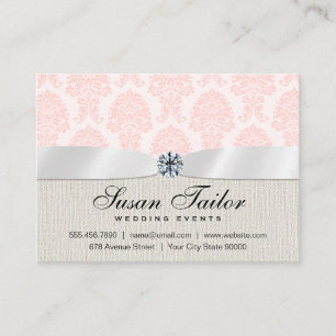 Classic Events Luxurious Pink Damask Business Card