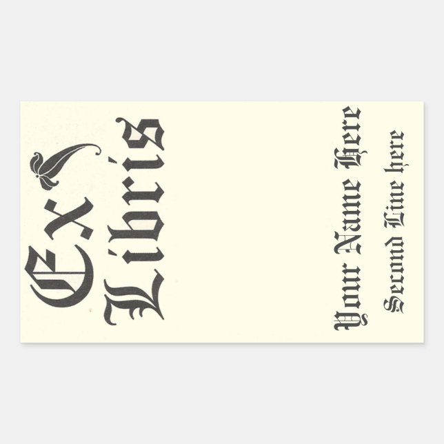 Classic Ex Libris Bookplate Rectangular Sticker (Front)