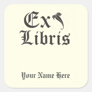 Classic Ex Libris Bookplate Square Sticker