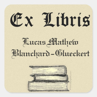 Classic Ex Libris Bookplate Square Sticker