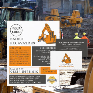 Classic Excavator, Builders Advertising Flyer