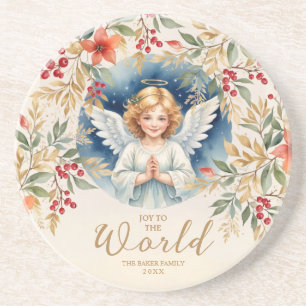 Classic Exquisite Christmas Victorian Angel Xmas Coaster