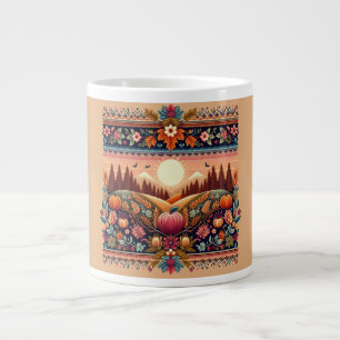 Classic Fair Isle Fall/Autumn Large Coffee Mug